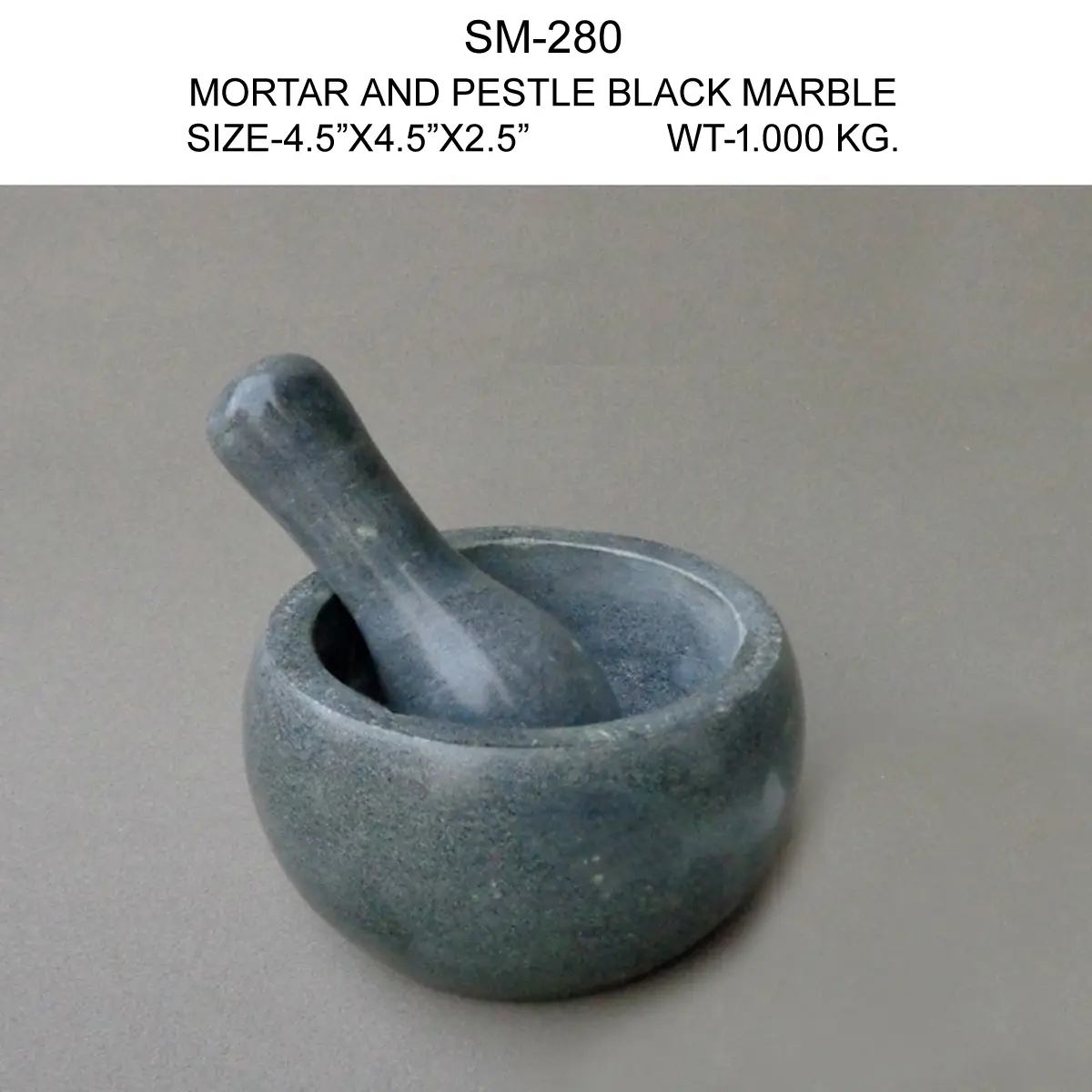 MORTAR & PESTLE BLACK MARBLE